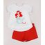 Conjunto-Infantil-Pequena-Sereia-Ariel-de-Blusa-Manga-Curta-Off-White---Short-em-Moletom-Vermelho-9742279-Vermelho_1
