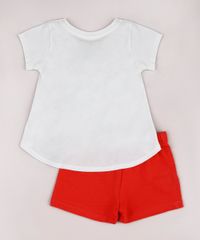 Conjunto-Infantil-Pequena-Sereia-Ariel-de-Blusa-Manga-Curta-Off-White---Short-em-Moletom-Vermelho-9742279-Vermelho_2