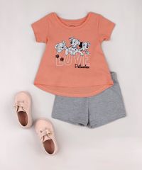 Conjunto-Infantil-Dalmatas-de-Blusa-Manga-Curta-Coral---Short-em-Moletom-Coral-9742285-Coral_3