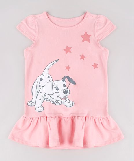 Vestido-Infantil-Dalmatas-com-Babado-Manga-Curta-Rosa-9742266-Rosa_1