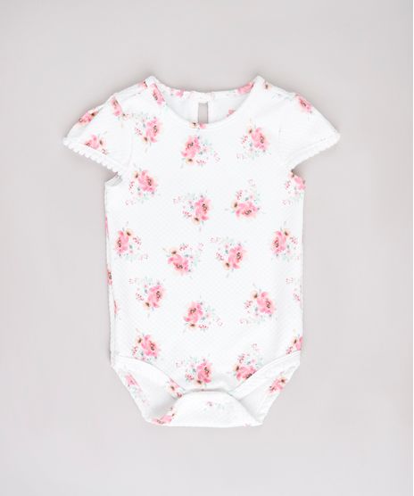 Body-Infantil-Estampado-Floral-com-Textura-e-Pompom-Manga-Curta-Branco-9790271-Branco_1