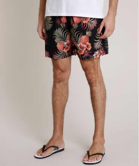 Short-Masculino-Blueman-Estampado-de-Passaros-e-Folhagens-Preto-9752096-Preto_1
