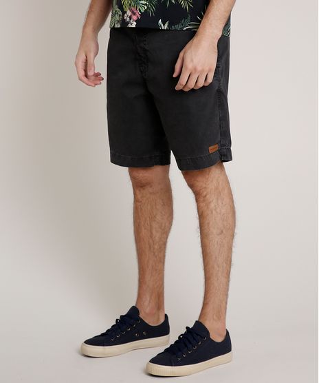 Bermuda-de-Sarja-Masculina-Blueman-com-Cordao-Preta-9760234-Preto_1
