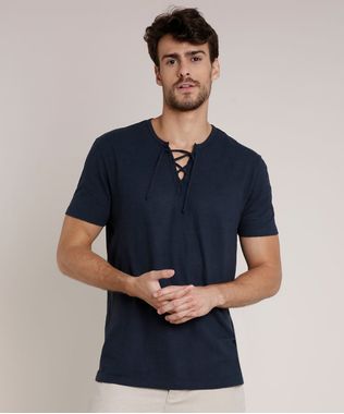 Camiseta-Masculina-Agua-de-Coco-com-Amarracao-Manga-Curta-Gola-Careca-Azul-Marinho-9702015-Azul_Marinho_1