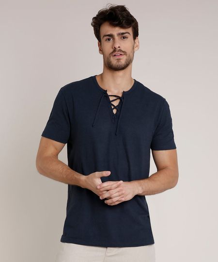 Camiseta-Masculina-Agua-de-Coco-com-Amarracao-Manga-Curta-Gola-Careca-Azul-Marinho-9702015-Azul_Marinho_1