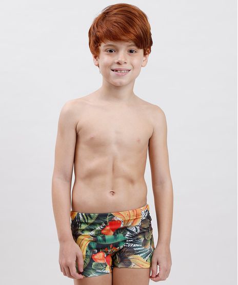 Sunga-Infantil-Agua-de-Coco-Boxer-Estampada-Cesto-de-Frutas-com-Protecao-UV50--Verde-Escuro-9776346-Verde_Escuro_1