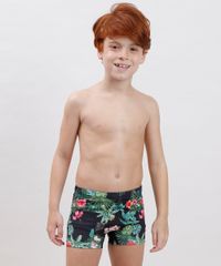 Sunga-Infantil-Blueman-Boxer-Tal-Pai-Tal-Filho-Estampada-de-Folhagem-Tropical-Protecao-UV50--Preta-9780444-Preto_3