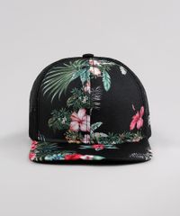 Bone-Infantil-Blueman-Aba-Reta-Estampado-Folhagem-Tropical-com-Tela-Preto-9801161-Preto_3