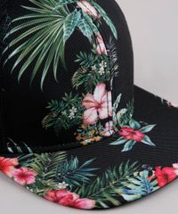 Bone-Infantil-Blueman-Aba-Reta-Estampado-Folhagem-Tropical-com-Tela-Preto-9801161-Preto_4
