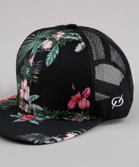Bone-Infantil-Blueman-Aba-Reta-Estampado-Folhagem-Tropical-com-Tela-Preto-9801161-Preto_5
