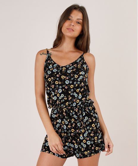Macaquinho-Feminino-Estampado-Floral-com-Faixa-para-Amarrar-Alca-Fina-Preto-9832826-Preto_1