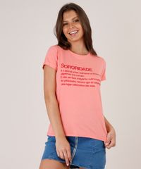 Blusa-Feminina--Sororidade--Manga-Curta-Decote-Redondo-Coral-9712522-Coral_1