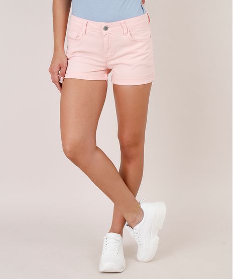 Short-de-Sarja-Feminino-Reto-com-Barra-Dobrada--Rose-9697497-Rose_1