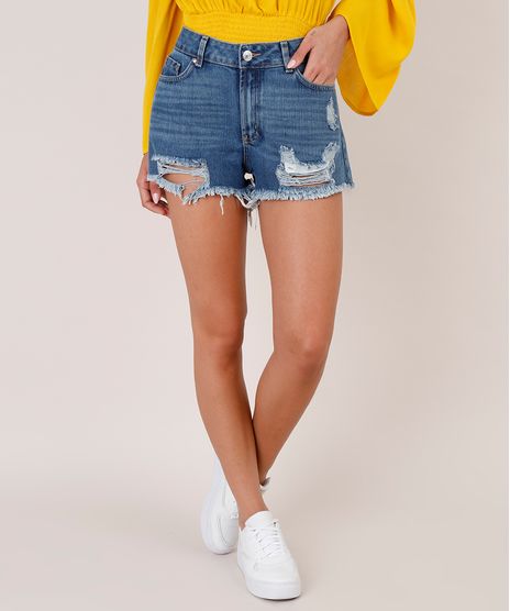 Short-Jeans-Feminino-Boyfriend-Destroyed-Barra-Desfiada-Azul-Medio-9780443-Azul_Medio_1