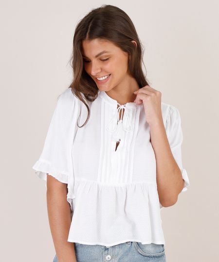 Blusa-Feminina-Maquinetada-com-Babado-e-Tassel-Manga-Curta-Decote-Redondo-Off-White-9630042-Off_White_1