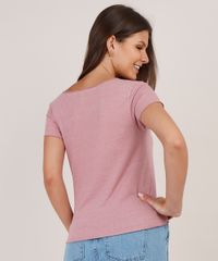 Blusa-Feminina-Basica-Flame-Manga-Curta-Decote-Redondo-Rose-Escuro-9677408-Rose_Escuro_2