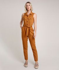 Macacao-de-Sarja-Feminino-com-Botoes-e-Faixa-para-Amarrar-Caramelo-9750181-Caramelo_3