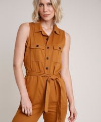 Macacao-de-Sarja-Feminino-com-Botoes-e-Faixa-para-Amarrar-Caramelo-9750181-Caramelo_4