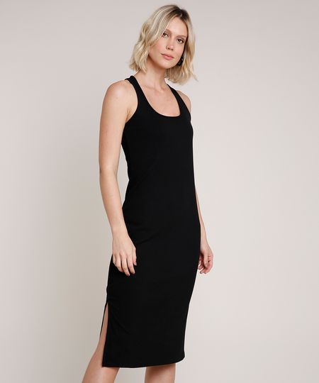 Vestido-Feminino-Midi-Canelado-Sem-Manga-Decote-Nadador-Preto-9787205-Preto_1