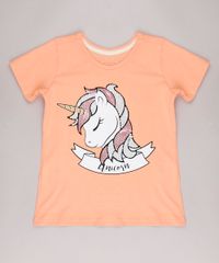 Blusa-Infantil-Unicornio-com-Paete-Manga-Curta-Laranja-9744611-Laranja_1
