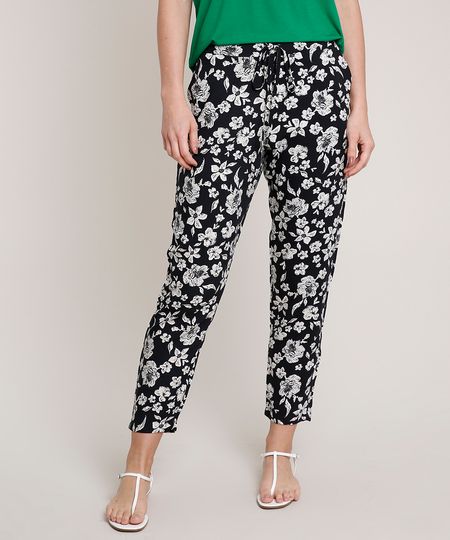 Calca-Feminina-Estampada-Floral-com-Cordao-Preta-9823401-Preto_1 Calca-Feminina-Estampada-Floral-com-Cordao-Preta-9823401-Preto_1