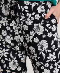Calca-Feminina-Estampada-Floral-com-Cordao-Preta-9823401-Preto_4