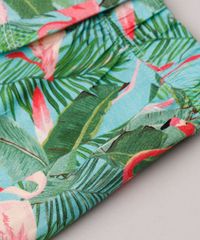 Conjunto-Infantil-de-Blusa-Estampada-de-Flamingos-Manga-Curta---Short-Verde-Agua-9762701-Verde_Agua_3
