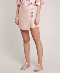 Short-Saia-Feminino-em-Linho-com-Botoes-Rose-9643835-Rose_1