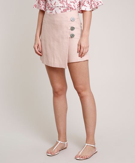 Short-Saia-Feminino-em-Linho-com-Botoes-Rose-9643835-Rose_1 Short-Saia-Feminino-em-Linho-com-Botoes-Rose-9643835-Rose_1