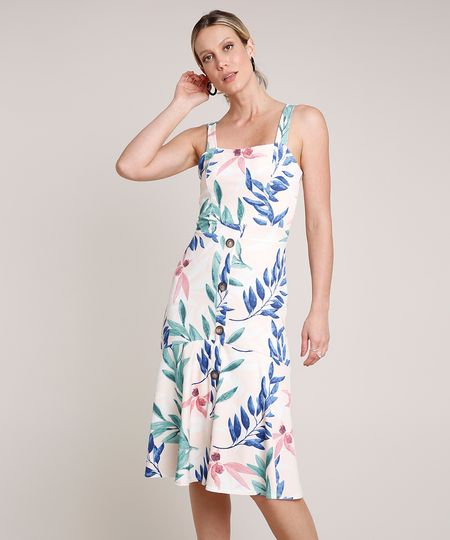 Vestido-Feminino-Midi-Estampado-de-Folhagem-com-Botoes-Alca-Media-Rose-9693994-Rose_1