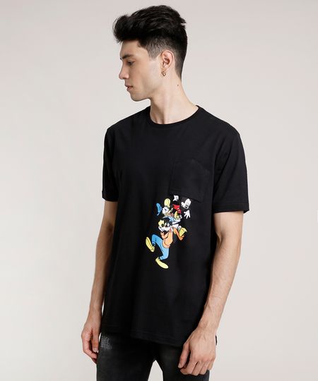 Camiseta-Masculina-Turma-do-Mickey-com-Bolso-Manga-Curta-Gola-Careca-Preta-9757271-Preto_1