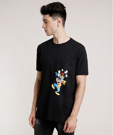 Camiseta-Masculina-Turma-do-Mickey-com-Bolso-Manga-Curta-Gola-Careca-Preta-9757271-Preto_1