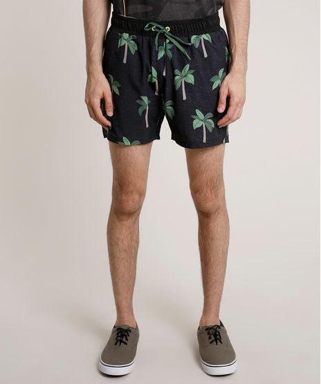 Short-Masculino-Estampado-de-Coqueiros-com-Bolsos-Preto-9734061-Preto_1