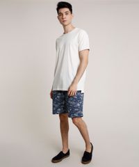 Bermuda-de-Sarja-Masculina-Relaxed-Estampada-de-Ilha-Azul-9753234-Azul_3