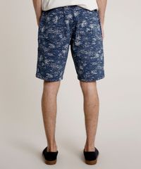 Bermuda-de-Sarja-Masculina-Relaxed-Estampada-de-Ilha-Azul-9753234-Azul_4
