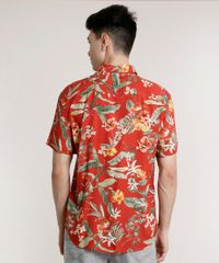 Camisa-Masculina-Tradicional-Estampada-Floral-Manga-Curta-Vermelho-9729637-Vermelho_2