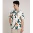 Camisa-Masculina-Tradicional-com-Linho-Estampada-Floral-Manga-Curta-Bege-Claro-9734603-Bege_Claro_1