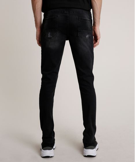 calça jeans masculina slim preta
