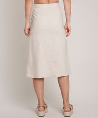 Saia-Feminina-Midi-em-Linho-com-Fenda-e-Bolsos-Kaki-9637726-Kaki_2