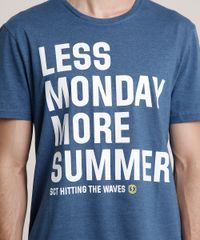 Camiseta-Masculina--Less-Monday-more-summer--Manga-Curta-Gola-Careca-Azul-9276508-Azul_4