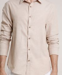 Camisa-Masculina-Tradicional-com-Linho-Manga-Longa-Bege-9660414-Bege_4