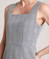 Vestido-Feminino-Curto-Estampado-Xadrez-com-Fenda-Sem-Manga-Cinza-9640738-Cinza_4 Vestido-Feminino-Curto-Estampado-Xadrez-com-Fenda-Sem-Manga-Cinza-9640738-Cinza_4