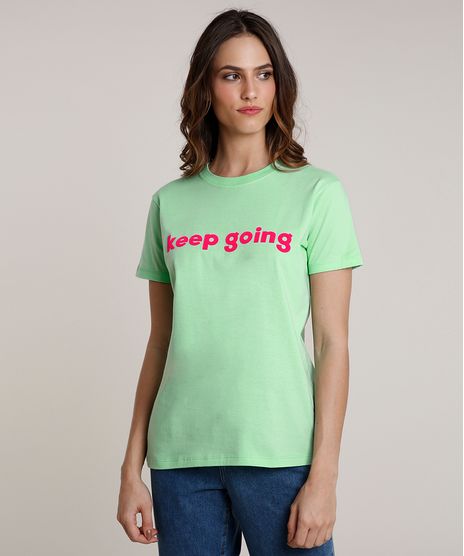 T-Shirt-Feminina-Mindset--Keep-Going--Manga-Curta-Decote-Redondo-Verde-Claro-9843842-Verde_Claro_1