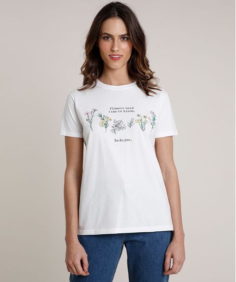 T-Shirt-Feminina-Mindset--Time-to-Bloom--com-Flores-Manga-Curta-Decote-Redondo-Off-White-9832023-Off_White_1