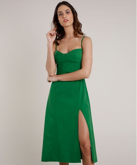 Vestido-Feminino-Mindset-Midi-com-Fenda-Alca-Fina-Verde-9830538-Verde_1