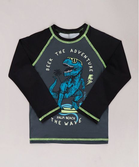 Camiseta-de-Praia-Infantil-Raglan-Dinossauro-Surfista-Manga-Longa-com-Protecao-UV50--Chumbo-9744457-Chumbo_1