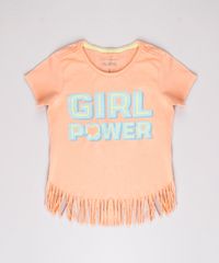 Blusa-Infantil--Girl-Power--com-Franjas-Manga-Curta-Laranja-9778179-Laranja_1