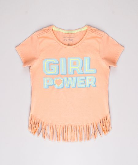 Blusa-Infantil--Girl-Power--com-Franjas-Manga-Curta-Laranja-9778179-Laranja_1