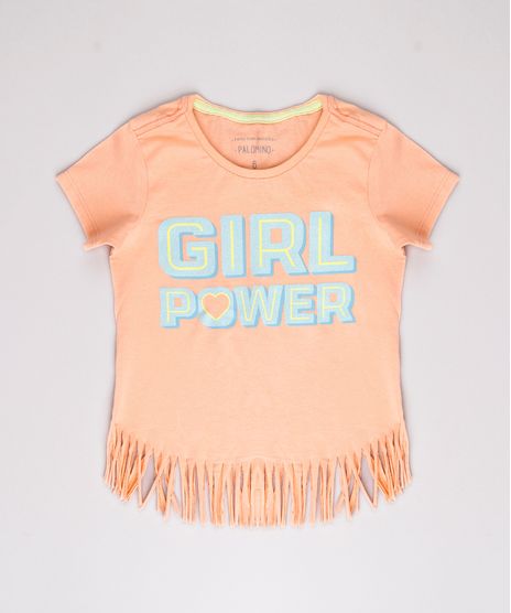 Blusa-Infantil--Girl-Power--com-Franjas-Manga-Curta-Laranja-9778179-Laranja_1