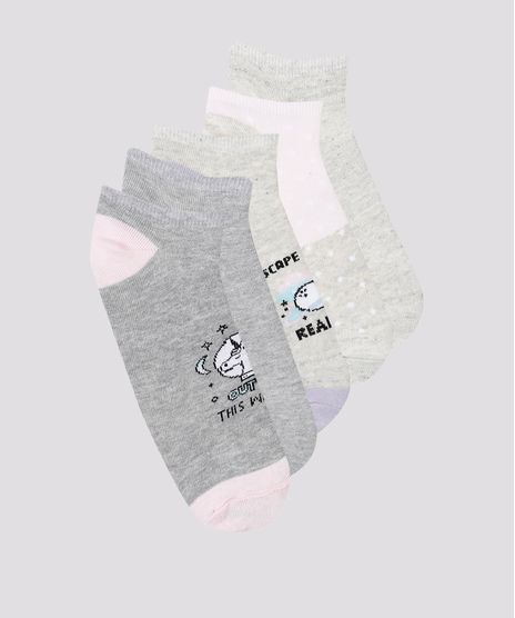 Kit-de-5-Meias-Femininas-Cano-Baixo-Unicornio-Cinza-Mescla-9741979-Cinza_Mescla_1